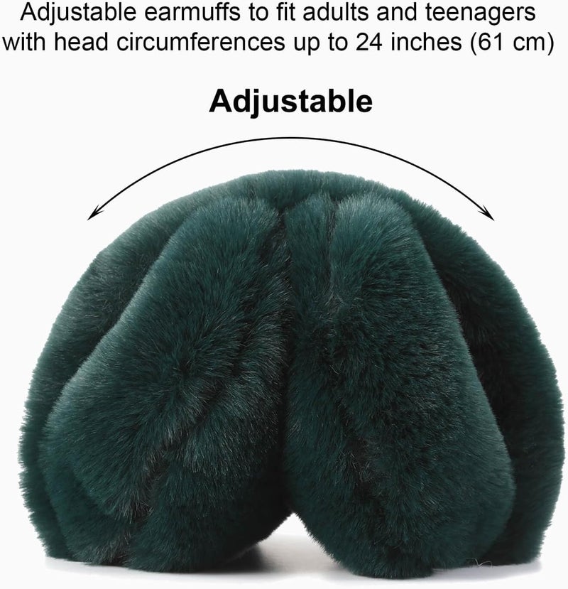 SUNBORRY Store Foldable Ear Muffs for Women, Faux Fur Adjustable Earmuffs for Winter - Image 3